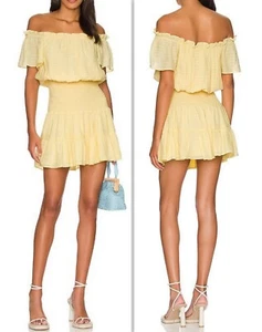 BCBGeneration Women's Off-The-Shoulder Fit and Flare Mini Dress Yellow Size M, L - Picture 1 of 11