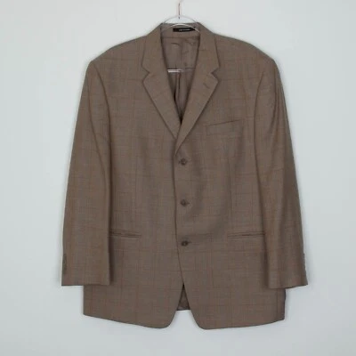 Blazer Calvin Klein Para Hombres Lino de un solo pecho Talla 44R Tostado Oficina Profesional Foto 1 de 4