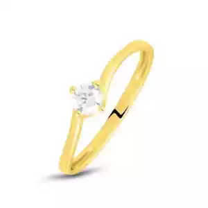 Anello Solitario con Zircone Stroili Oro Giallo 375% 9KT nr 14 cod. 1412199 - Imagen 1 de 6