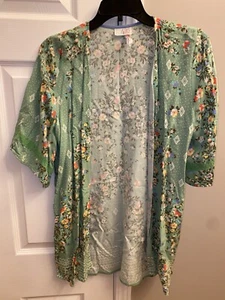 Matilda Jane 435 Company Green Floral Kimono- Size 16 EUC - Picture 1 of 2