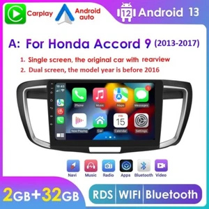 2+32GB For Honda Accord 9 2013-2017 Carplay Android 13 Car Stereo GPS Radio WiFi - Picture 1 of 17