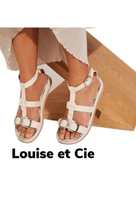 Sandalias Louise Et Cie Aventi para mujer talla 8,5 M cuero hueso, correas con hebilla. Foto 1 de 4