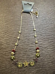 PILGRIM Swarovski Crystal Sterling Silver Plated Enameled Star Necklace - Picture 1 of 3