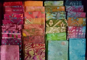 Lote de 40 Grasa octava, Sin Duplicados, 100% Tela Acolchado de Algodón BATIK, BOLSA DE AGARRE - Imagen 1 de 1