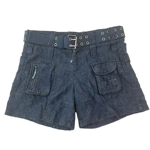 Johnny Was Shorts Size 6 Zuma Belted Denim Textured Boho Festival Beach NEW - Picture 1 of 18