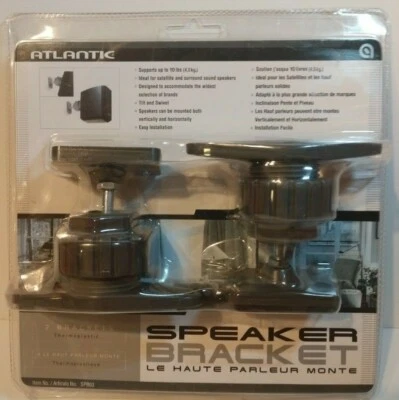 Atlantic Speaker Brackets Tilt & Swivel Thermoplastic 10 lb. Support Item #SPB03 - Image 1 of 2