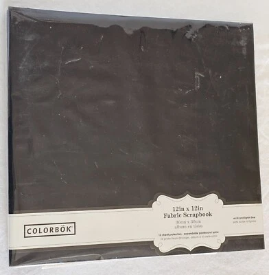 Nuevo LIBRO DE RECORTES Colorbok Tela Negro - Álbum de 12 pulgadas x 12 pulgadas con columna expandible Foto 1 de 4