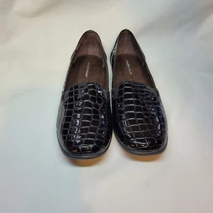 Comfort View Women's Black  Flats Slip-on Faux Croc Comfort Shoes Sz 12 M - Picture 1 of 11
