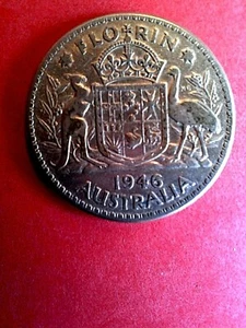VINTAGE SILVER AUSTRALIAN GEORGE VI FLORIN (two shillings) 1946/7/52 - Picture 1 of 6