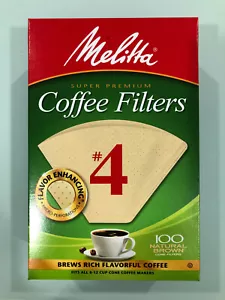 MELITTA #4 COFFEE PAPER FILTER NATURAL BROWN 100 CT - Picture 1 of 2