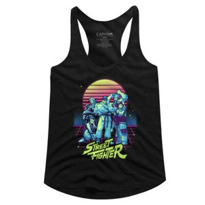 Street Fighter Video Game Synthwave Fighter Women's Tank Top T Shirt - Picture 1 of 3