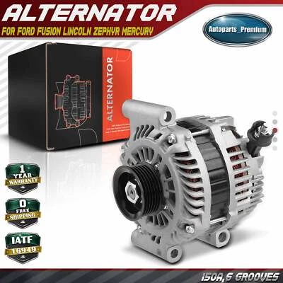 Alternator for Ford Fusion Lincoln Zephyr Mercury 150A 12V CW 6-Groove V6 3.0L - Image 1 of 4