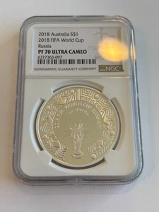 2018 Australia 1oz Silver $1 FIFA World Cup Soccer Russia Silver NGC PF 70 - Picture 1 of 2