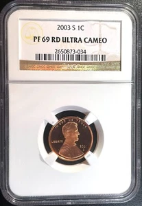 2003 S 1C LINCOLN MEMORIAL CENT PROOF NGC PF69 RD ULTRA CAMEO RED - Picture 1 of 4