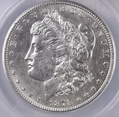 1878-S Morgan Silver Dollar - ANACS MS60 Details  - Image 1 of 3