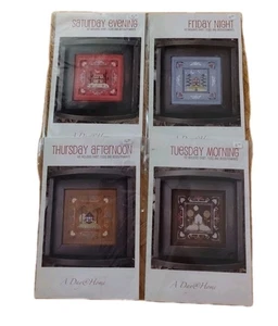 KIT PUNTO DE CRUZ SAM SARAH DESIGN STUDIO LOTE DE 4 CON PATRÓN, HILO DENTAL Y CUENTAS, NOS - Imagen 1 de 2