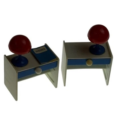 Lote de 2 libros de lámpara roja mesita de noche vintage para casa de muñecas escritorio muebles en miniatura Foto 1 de 4