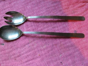 * Edelstahl 2-teiliges Salat Servier Set Utensilien Japan Besteck 10 3/4 Zoll - Bild 1 von 2