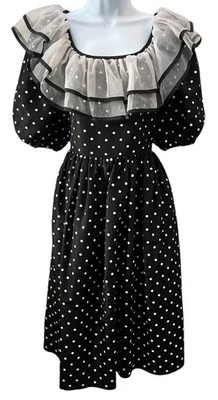 Vestido Rockabilly Vintage Billy Jack For Her S Lunares Columpio Western Negro Foto 1 de 4