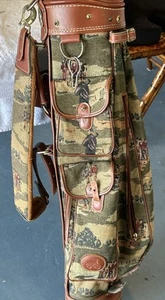 Daiwa Damen Cart Bag Coach Collection Braun Leder Canvas Vintage - Bild 1 von 13