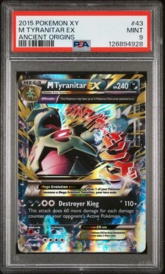 2015 POKEMON ANCIENT ORIGINS M TYRANITAR EX #43 PSA 9 MINT - Image 1 of 2