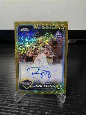2024 Topps Pro Debut - Robby Snelling Gold Mini Diamond Chrome Auto /50 Padres - Image 1 of 2