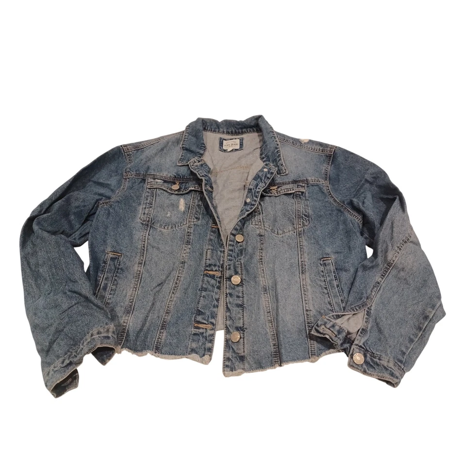 Chaqueta vaquera de cera azul para mujer talla 3XL Foto 1 de 4