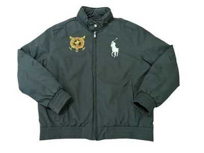 Chaqueta Bomber Ralph Lauren De Colección Con Capucha Negra Big Pony Rider Talla Grande Foto 1 de 4