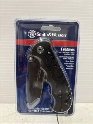 Faca tática Smith & Wesson Border Guard SWBG10SCP-A *Nova em folha* L@@K - Imagem 1 de 2