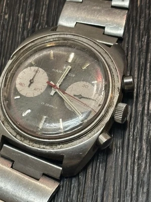 Reloj de buceo vintage para hombre Hamilton Big Eye 647001-3 cronógrafo falta bisel Foto 1 de 4
