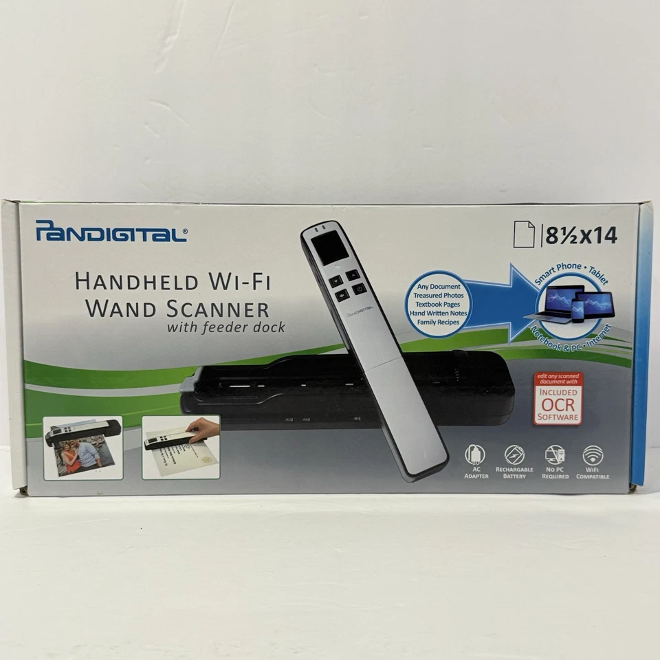 Pandigital Handheld Wand Scanner w/Feeder Dock Scan Rite Technology New - Image 1 of 3