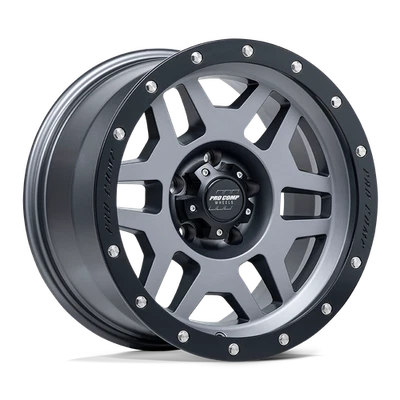 17x9 Pro Comp PA41 Phaser Matte Graphite With Black Lip Wheel 6x5.5 (-6mm) - Image 1 of 4