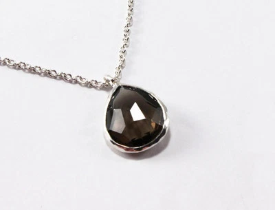 IPPOLITA WONDERLAND 925 STERLING SILVER SMOKY QUARTZ PEAR SHAPE NECKLACE PENDANT - Image 1 of 4
