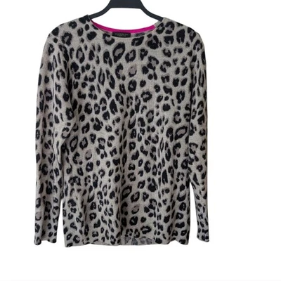 Suéter Charter Club Lujo Cachemira Leopardo Estampado Animal Talla Grande Foto 1 de 4