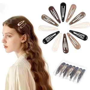 30 Pcs 5 Colors Metal Snap Hair Clips, 2 1 Count (Pack of 30), neutral colors - Picture 1 of 7