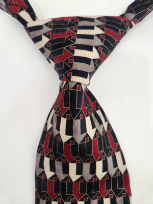 Corbata geométrica Gianfranco Ruffini Italia para hombre 100 % seda italiana  Foto 1 de 3