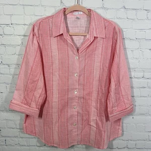 Rebecca Malone donna taglia XL blu picnic con bottoni a quadri cotone cottagecore - Foto 1 di 13