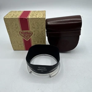 Paralume copriobiettivo Rollei Rolleiflex Bay III RIII per custodia in pelle TLR 2,8 f con scatola - Foto 1 di 21