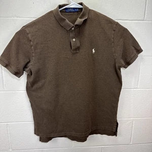 Ralph Lauren Polo Para Hombres XL Marrón Manga Corta Pullover Poni Informal Preppy - Imagen 1 de 14