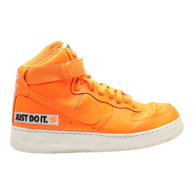 NIKE Air Force 1 Just Do It High Top Trainers Orange BQ7925-800 Womens UK 7.5 - Image 1 of 4