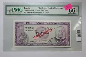 Tonga 1978 5 Pa'anga Bank Note Superb Gem Unc 66 EPQ PMG 1XZ6 - Picture 1 of 2