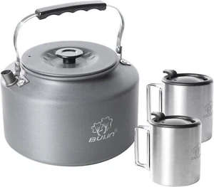 2.2L Camping Kettle with 2&4 Stainless Steel Cups for Outdoor Camping Cookware - Picture 1 of 7