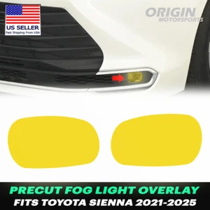 Película de cubiertas de tinte superpuestas de luz antiniebla precortada amarilla para Toyota Sienna 2021-2025 - Imagen 1 de 4