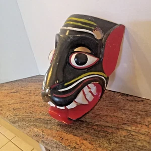 Vintage Hand Carved Wood Mexican Folk Art Dance Ritual Mask Carnival Art - Picture 1 of 4