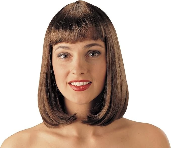 Peluca Peggy Sue Marrón Bangs Halloween Disfraz Accesorio Foto 1 de 1