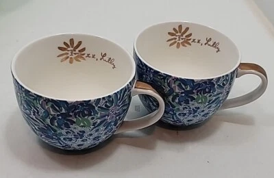 Juego de 2 tazas de café Lilly Pulitzer “Lion Around” azul púrpura verde oro 12 oz Foto 1 de 4
