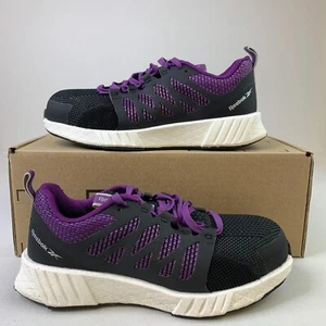 Reebok Fusion Flexweave Cage Damen-Sneaker schwarz lila Comp Toe Arbeitsschuh Größe 7M - Bild 1 von 10