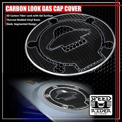 14-20 YAMAHA YZF R3 PERFORADO NEGRO Y CROMO PLATA 3D TANQUE DE GASOLINA TAPA TAPA CUBIERTA ALMOHADILLA Foto 1 de 4