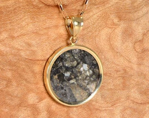Moon Pendant - Genuine Lunar Meteorite Jewelry - TOP Meteorite Jewelry - Picture 1 of 7