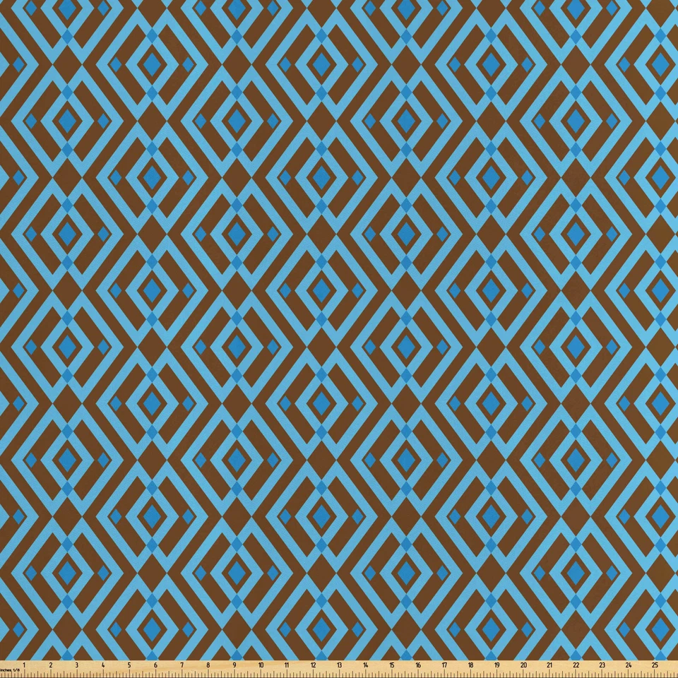 Geometrisch Satin Stoff als Meterware Nested-Quadrat-Muster - Bild 1 von 1